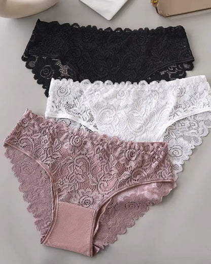 Culottes en Dentelle Florale - 3 PIÈCES POUR LE PRIX D'UNE