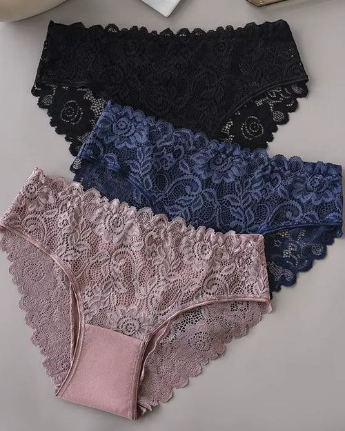 Culottes en Dentelle Florale - 3 PIÈCES POUR LE PRIX D'UNE